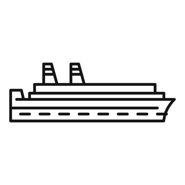 Icône de croisière navale, style contour — Image vectorielle