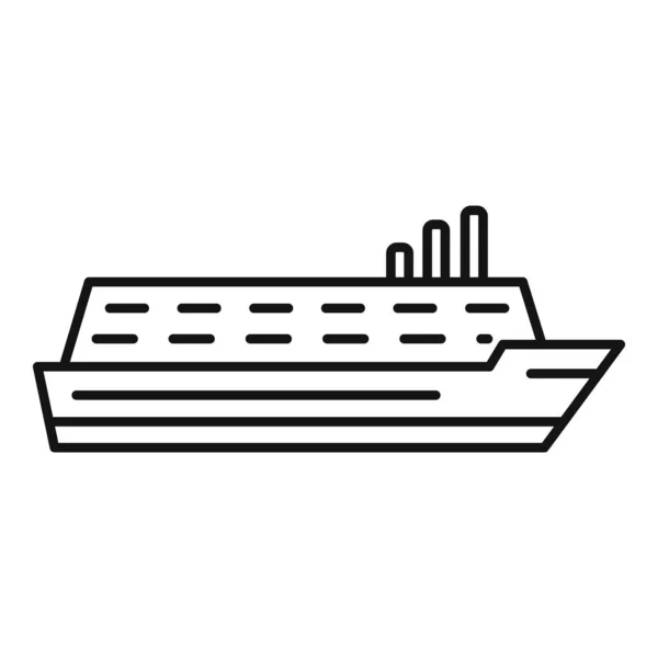 Icône croisière voyage, style contour — Image vectorielle