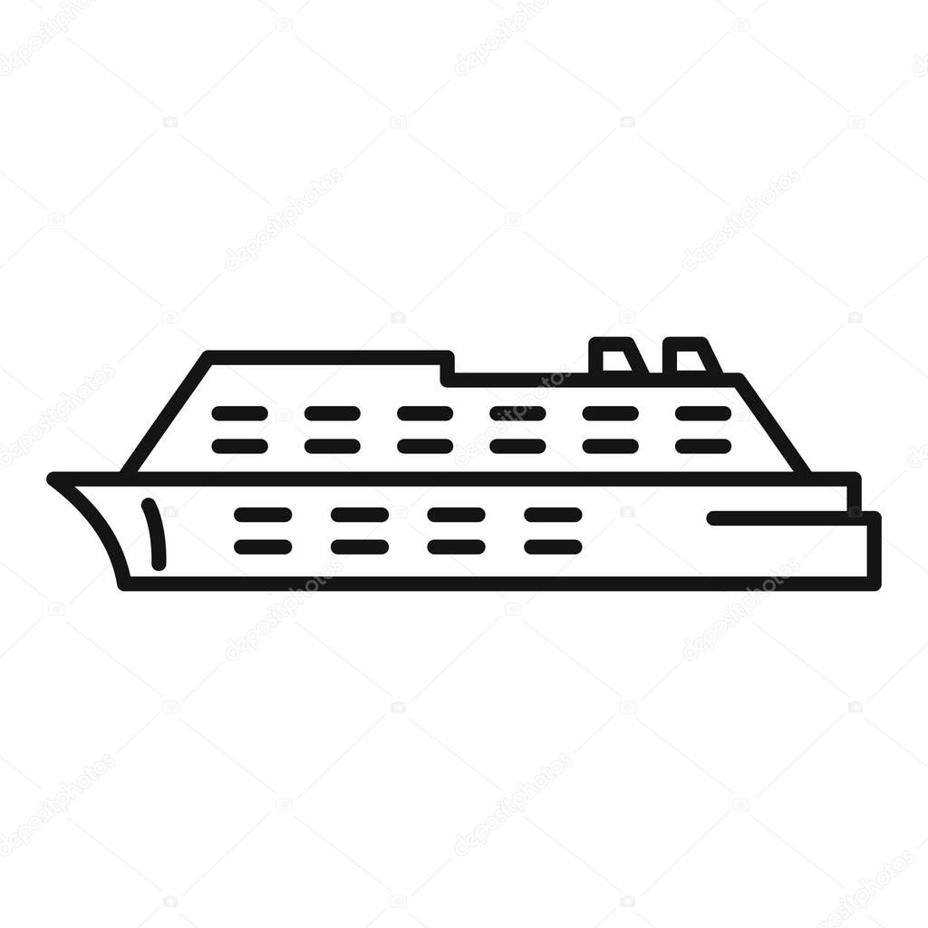 Cruise vessel icon, outline style