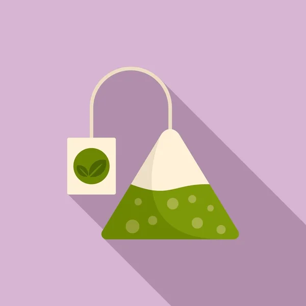 Ikona piramidy herbaty, płaski styl — Wektor stockowy
