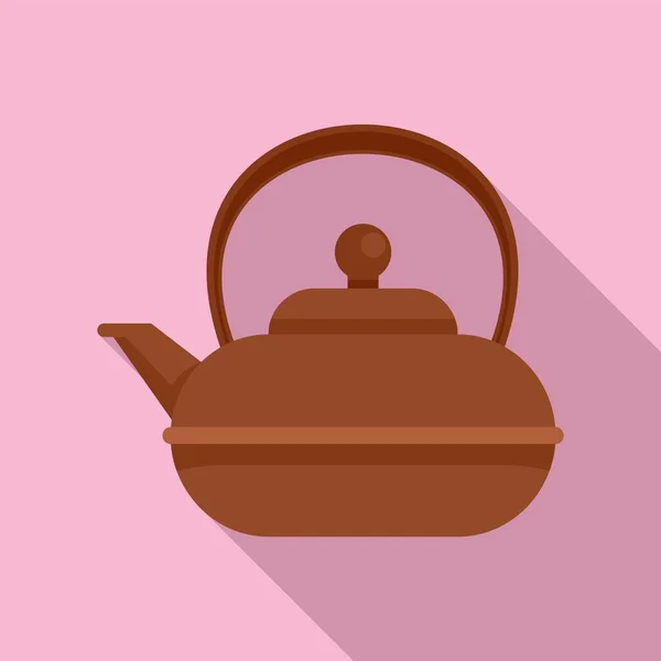 Ícone pote de chá aromático, estilo plano — Vetor de Stock