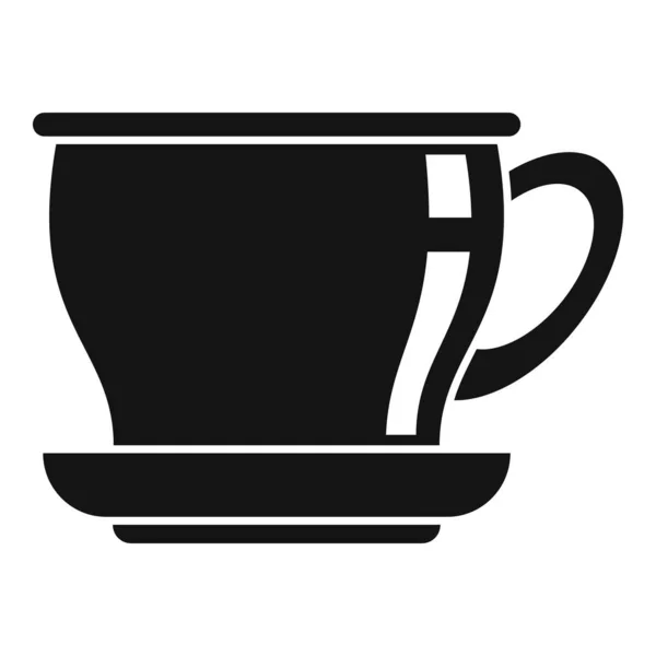 Kerámia tea csésze ikon, egyszerű stílus — Stock Vector