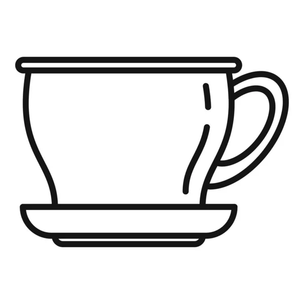 Ceramic tea cup icon, outline style — Stock Vector