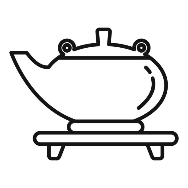 Chinese tea ceremony icon, outline style — Stock Vector