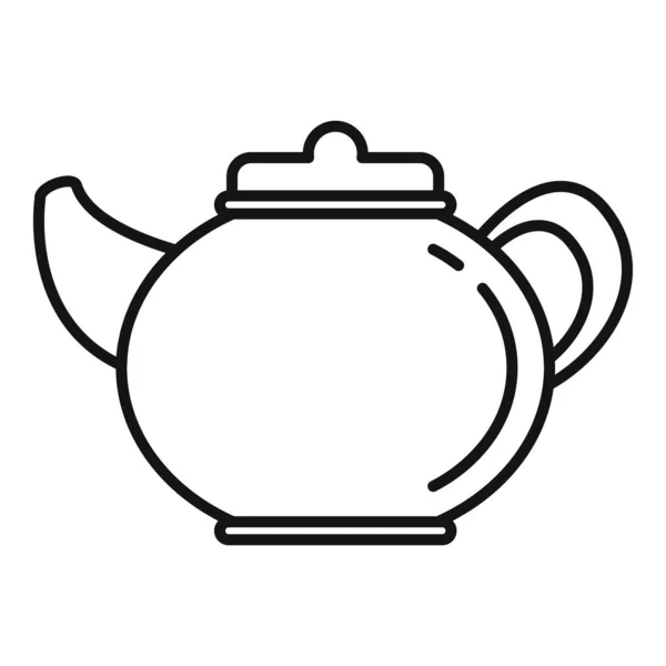 Ceramic tea pot icon, outline style — Stock Vector