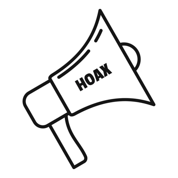 Hoax megafoon icoon, outline stijl — Stockvector