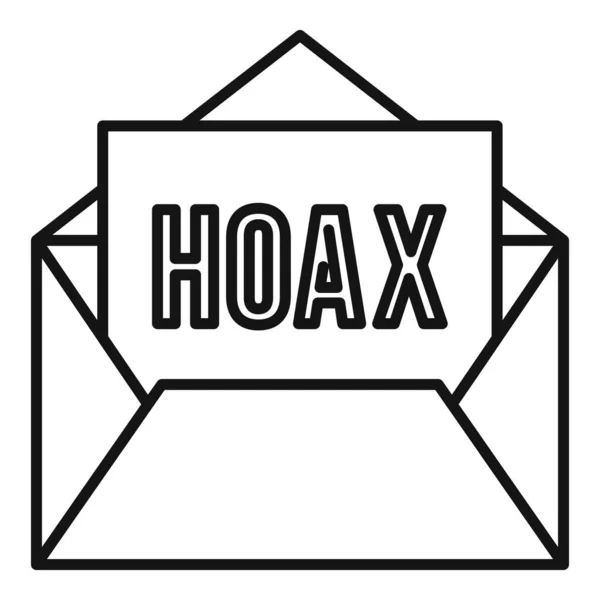 Hoax mail icoon, outline stijl — Stockvector