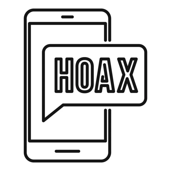 Hoax telefoon sms-pictogram, omtrek stijl — Stockvector