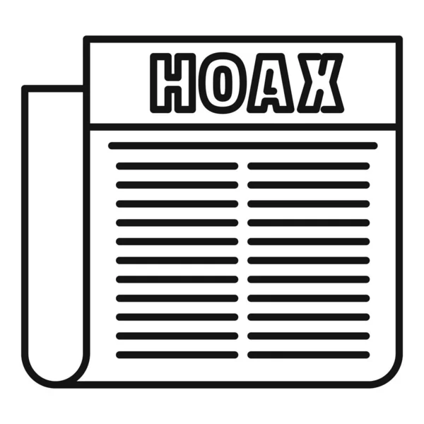 Hoax krant icoon, omtrek stijl — Stockvector