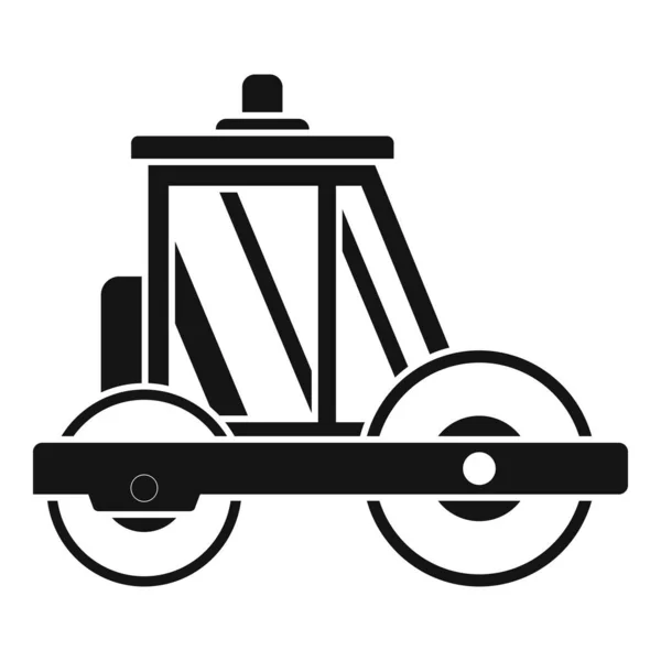 Baumeister Road Roller Ikone, einfacher Stil — Stockvektor
