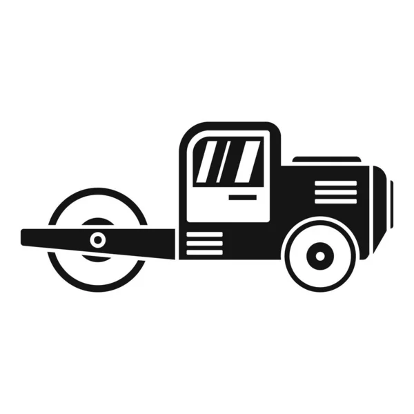 Danger road roller icon, simple style — Stock Vector