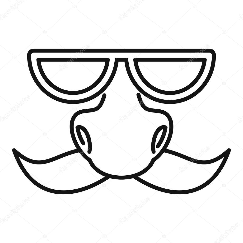 Hoax face mask icon, outline style
