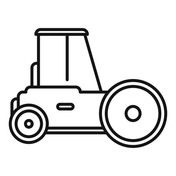 Road roller icon, outline style