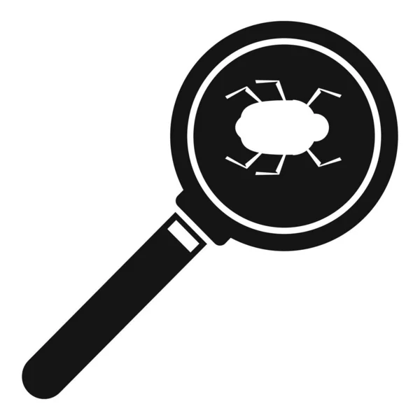 Icône bug ordinateur de recherche, style simple — Image vectorielle