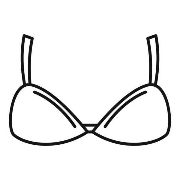 Vrouw BH pictogram, omtrek stijl — Stockvector