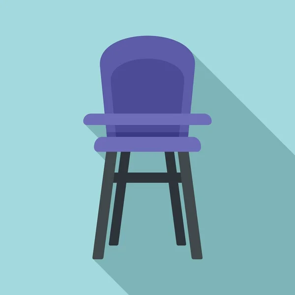 Icône de chaise d'alimentation à domicile, style plat — Image vectorielle