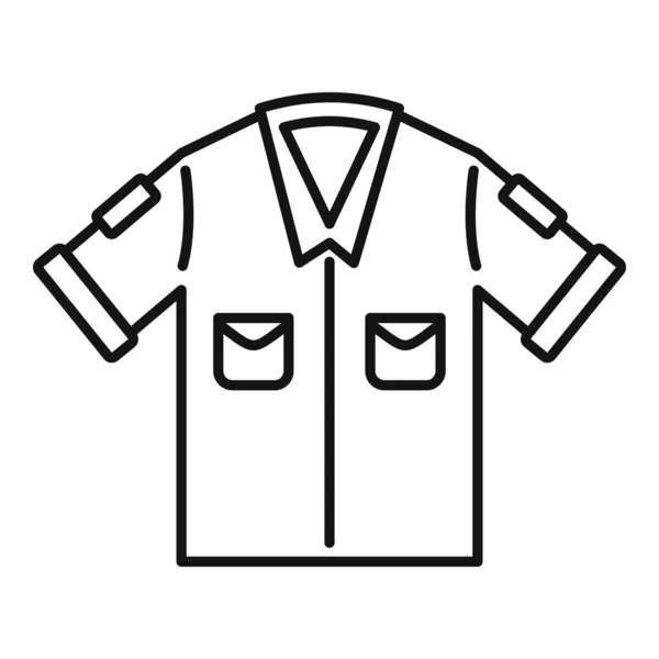 Σαφάρι πουκάμισο εικονίδιο, περίγραμμα στυλ — Διανυσματικό Αρχείο
