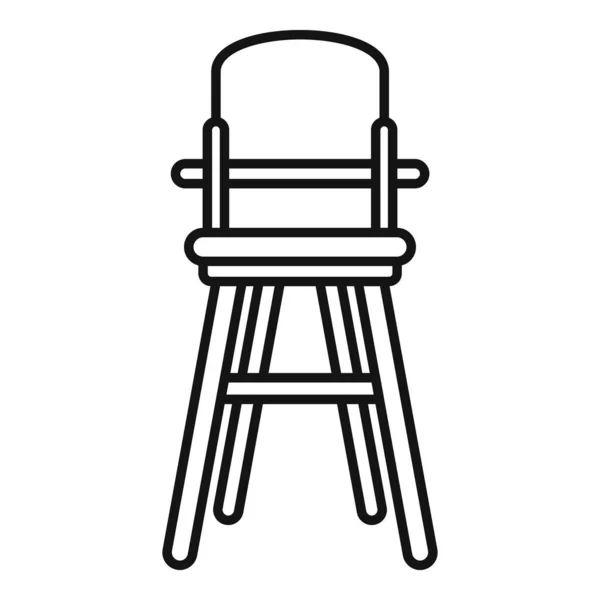 Піктограма стільця для годування меблів, контурний стиль — стоковий вектор