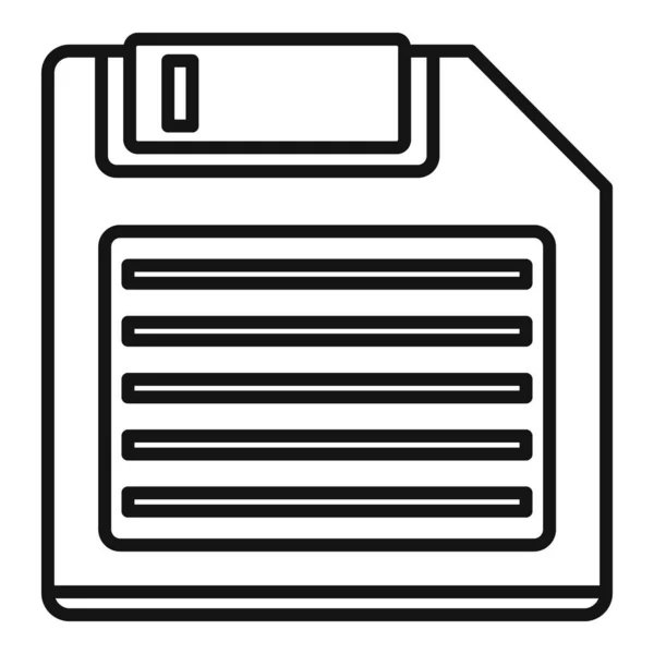 Tároló floppy lemez ikon, körvonalazott stílus — Stock Vector