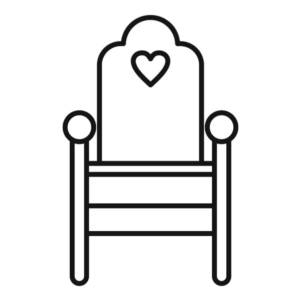 Icono de silla de alimentación de madera, estilo de esquema — Vector de stock