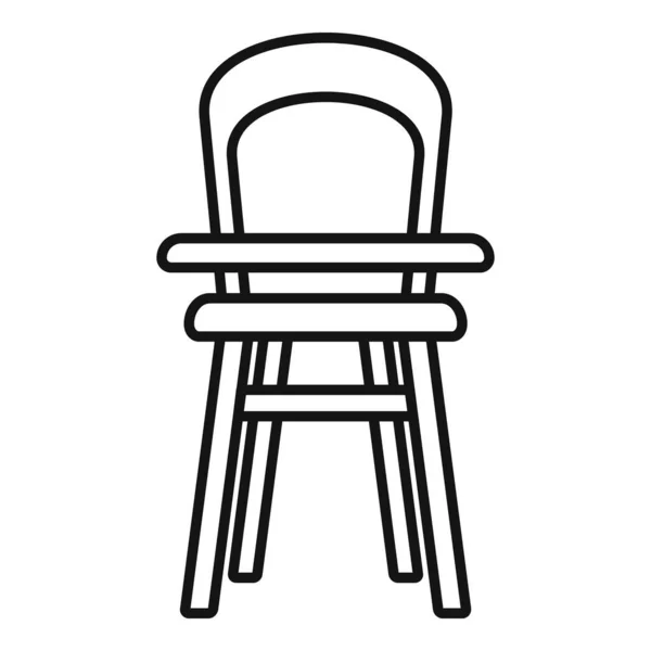 家用餐椅图标,轮廓风格 — 图库矢量图片