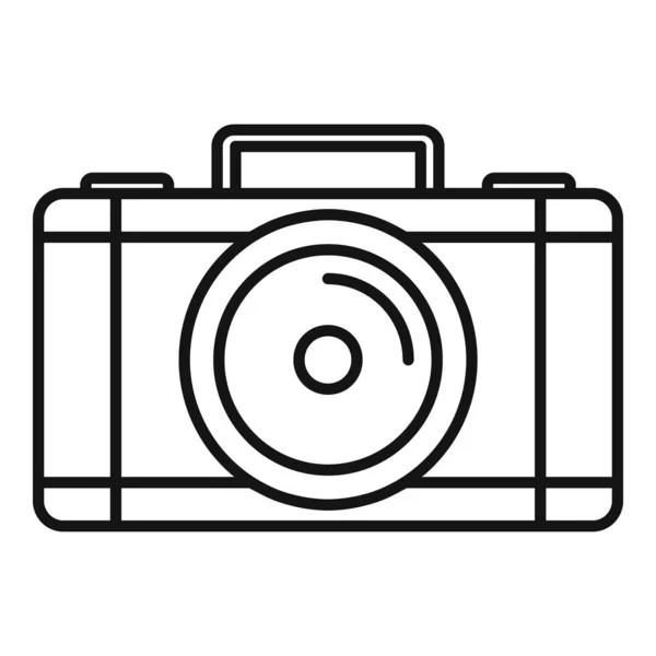 Safari jacht camera icoon, omtrek stijl — Stockvector