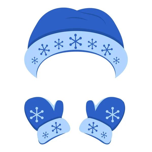 Inverno ícone headwear floco de neve, estilo dos desenhos animados — Vetor de Stock