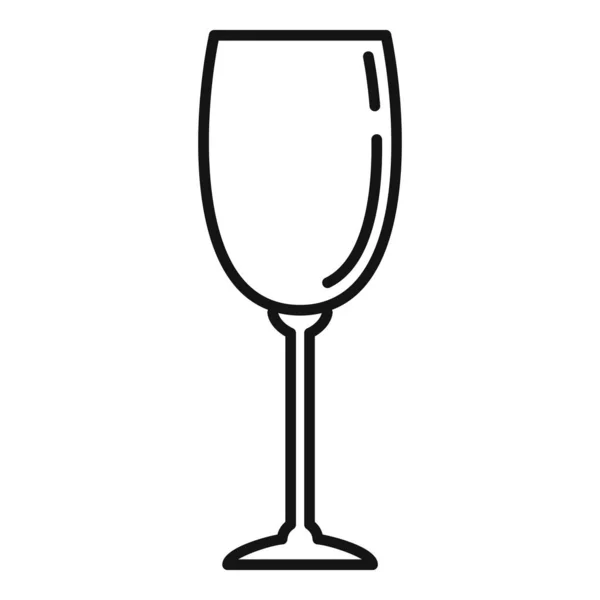 アロマワイングラスのアイコン、アウトラインスタイル — ストックベクタ