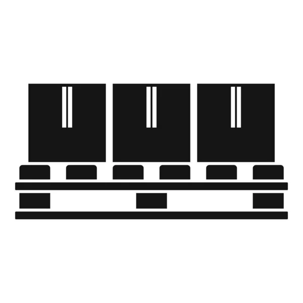 Icône de palette de colis de stockage, style simple — Image vectorielle