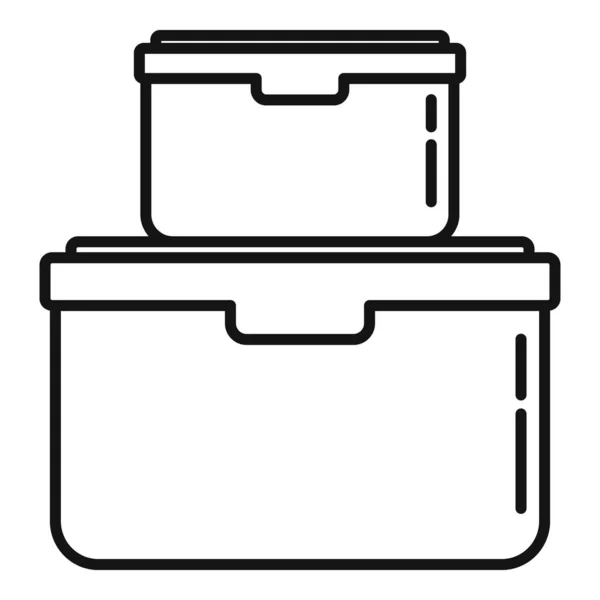 Icône de boîte à aliments écologique de stockage, style contour — Image vectorielle