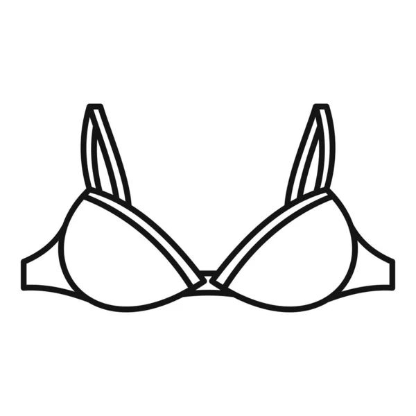 Sous-vêtements soutien-gorge icône, style contour — Image vectorielle