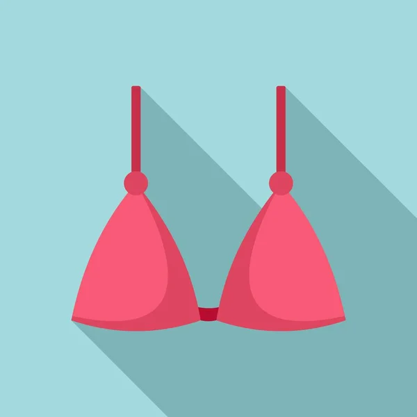 女式胸罩图标，扁平风格 — 图库矢量图片