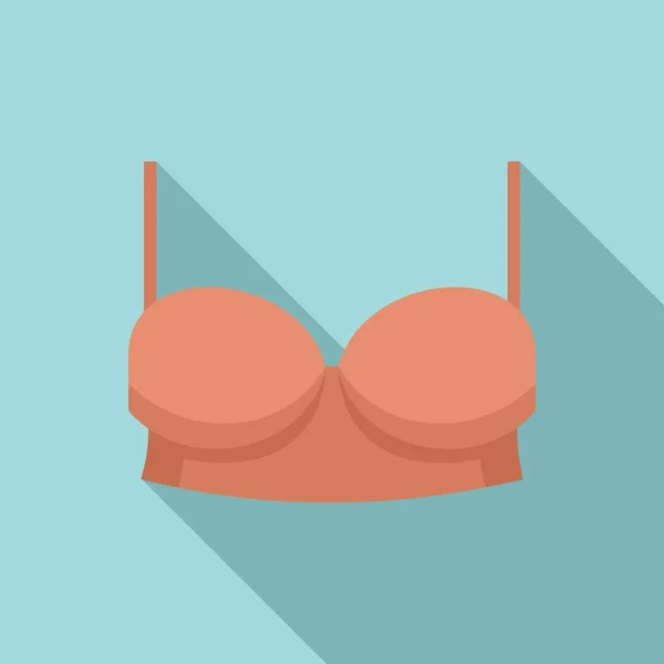 Soutien-gorge lingerie icône, style plat — Image vectorielle