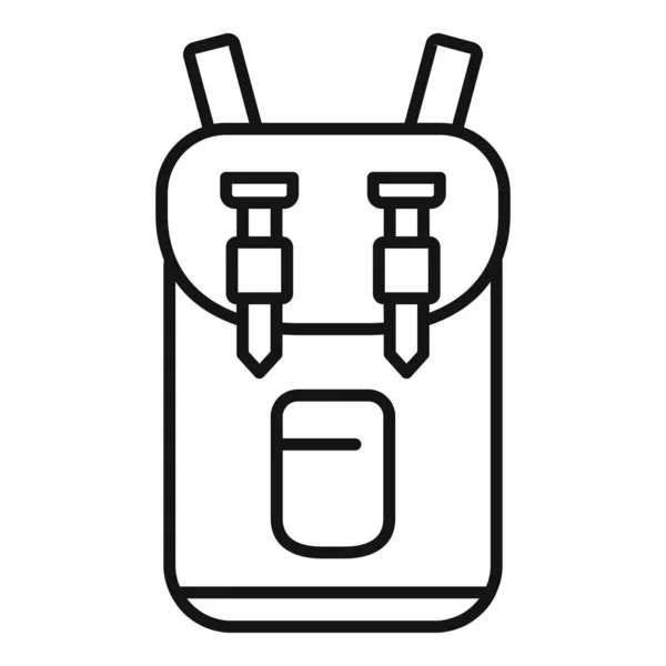 Safari icono de la mochila de caza, estilo de esquema — Vector de stock