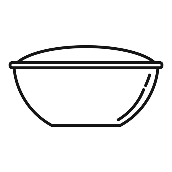 Bowl icono de almacenamiento de alimentos, estilo de esquema — Vector de stock