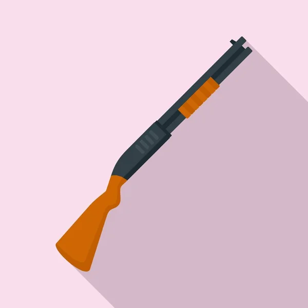 Hunter shotgun icon, flat style — Stock Vector