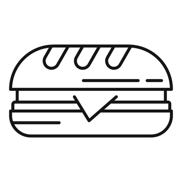 Значок сэндвич-бара на завтрак, стиль — стоковый вектор