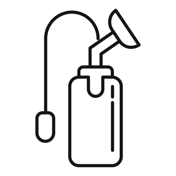 Plastik göğüs pompası ikonu, taslak biçimi — Stok Vektör