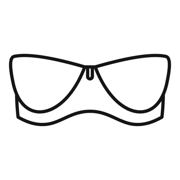 Soutien-gorge sans bretelles icône, style contour — Image vectorielle