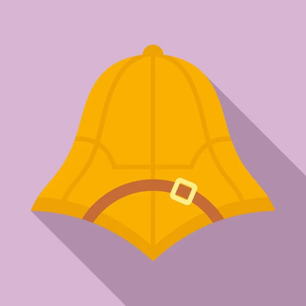 Safari cazador sombrero icono, estilo plano — Vector de stock