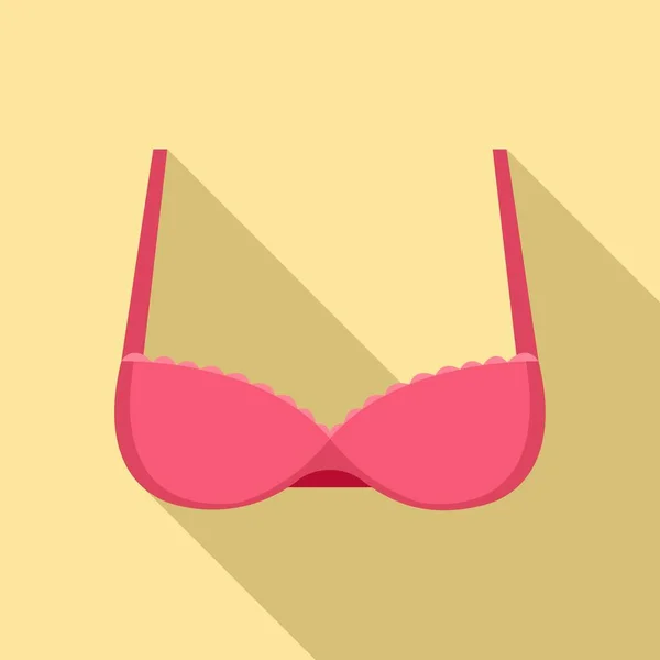 Lady bra icon, flat style — Stock Vector