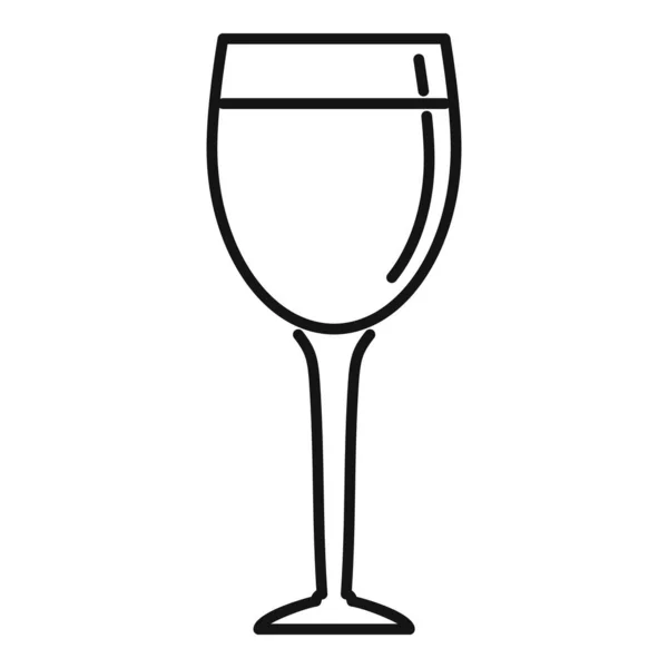Weinglas-Ikone Brandy, umrissener Stil — Stockvektor