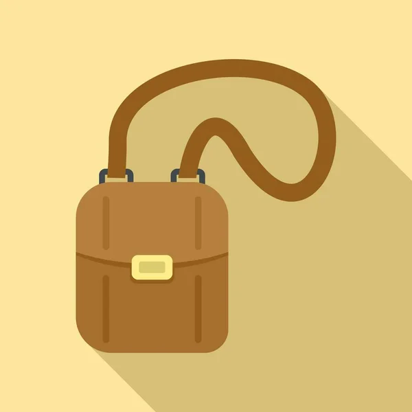 Avcı safari çantası ikonu, düz stil — Stok Vektör