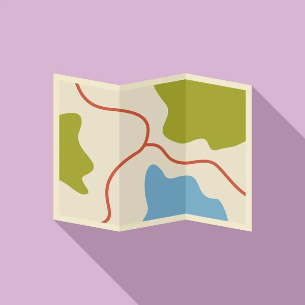 Safari vadászati térkép ikon, lapos stílus — Stock Vector