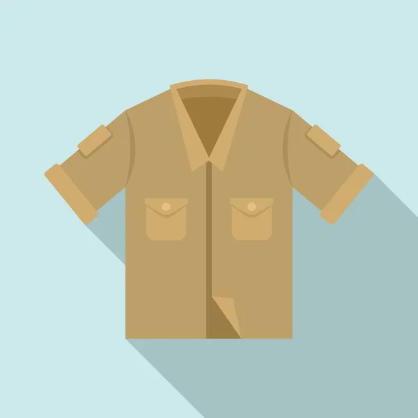Ícone da camisa Safari, estilo plano —  Vetores de Stock