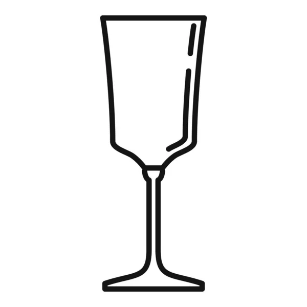 ワイングラスのアイコン、アウトラインスタイル — ストックベクタ