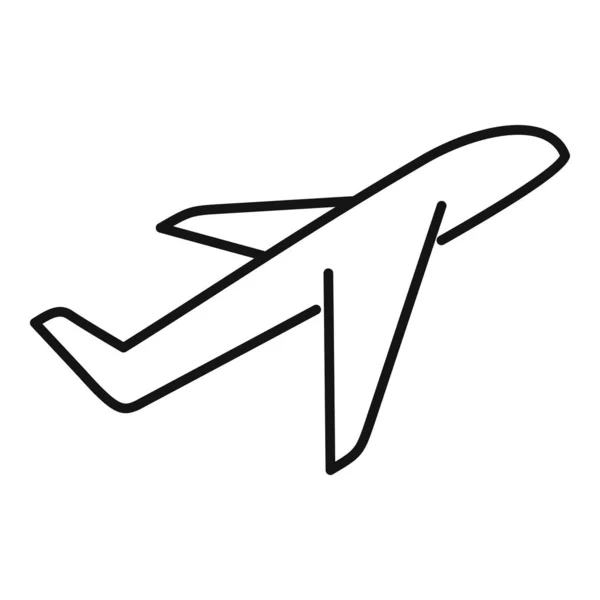 여행용 비행기 아이콘, 골자 스타일 — 스톡 벡터