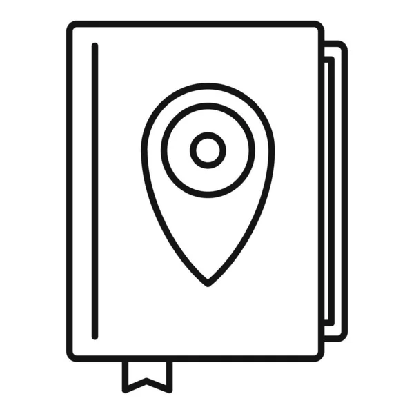 Gids reisboek icoon, outline stijl — Stockvector