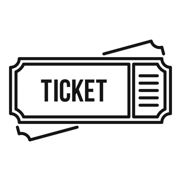 Gids papieren ticket icoon, outline stijl — Stockvector