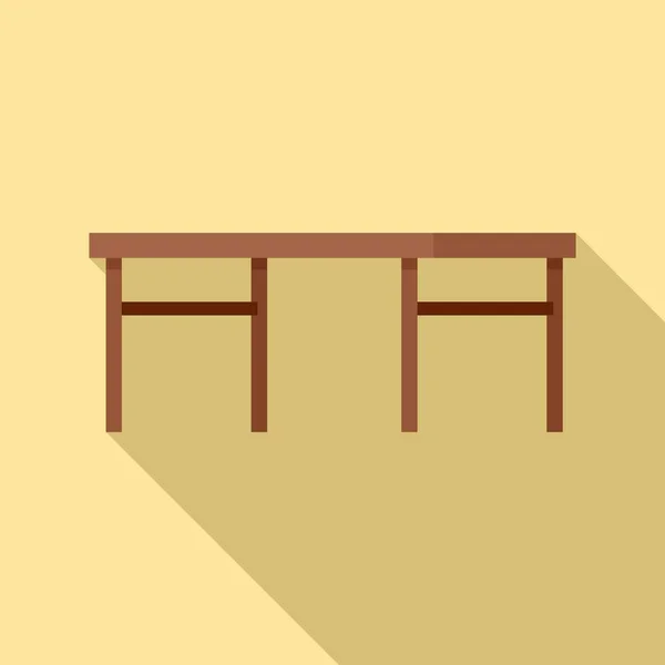 Icona tavolo pieghevole in legno, stile piatto — Vettoriale Stock